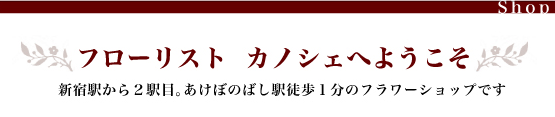 フローリストカノシェへようこそ
